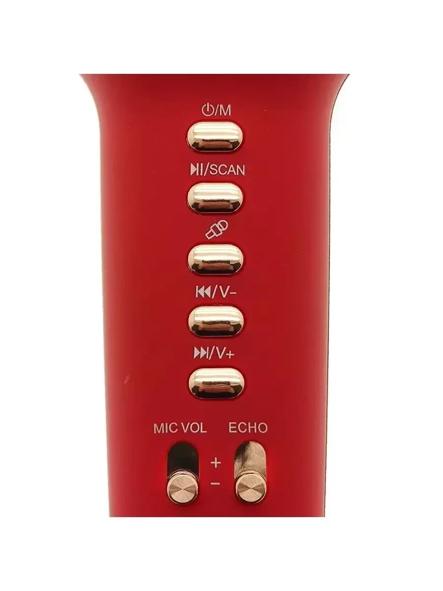 Беспроводной караоке-микрофон с колонкой Wireless WS-900 (Красный) - фото 4 - id-p218444827