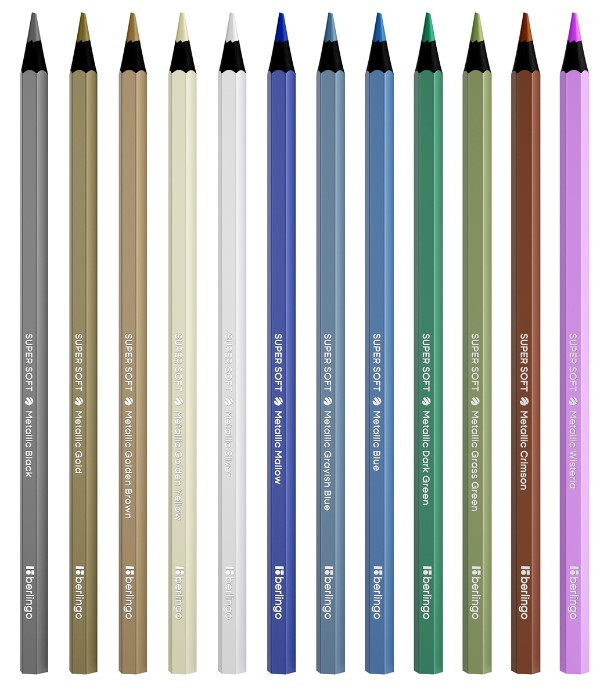 Карандаши цветные Berlingo SuperSoft. Metallic 12 цветов, длина 180 мм - фото 1 - id-p218444915