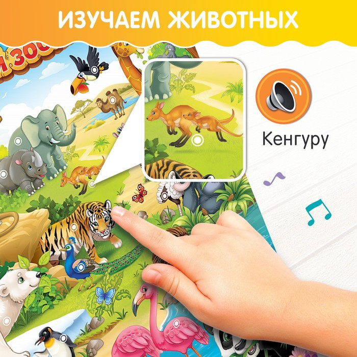 Говорящий электронный плакат «Весёлый зоопарк», звуковые эффекты - фото 4 - id-p218445667