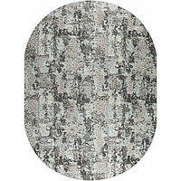 Ковёр овальный Rimma Lux 39459X, размер 160x300 см, цвет cream/grey