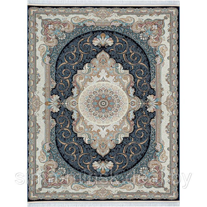 Ковёр прямоугольный Mashad 1500 G139, размер 80x150 см, цвет d.blue - фото 1 - id-p218456449