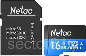 Карта памяти Netac P500 Standard 16GB NT02P500STN-016G-R (с адаптером)