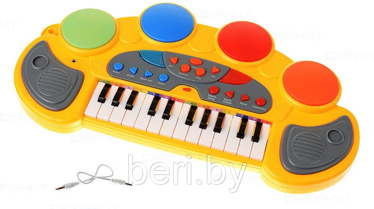 6634A Синтезатор детский, пианино с микрофоном, 24 клавиши AUX - фото 10 - id-p218304454