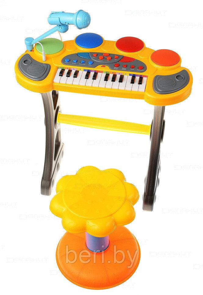 6634A Синтезатор детский, пианино с микрофоном, 24 клавиши AUX - фото 3 - id-p218304454