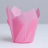Форма для выпечки "Тюльпан" 50х90мм 20 шт Нежно-розовый