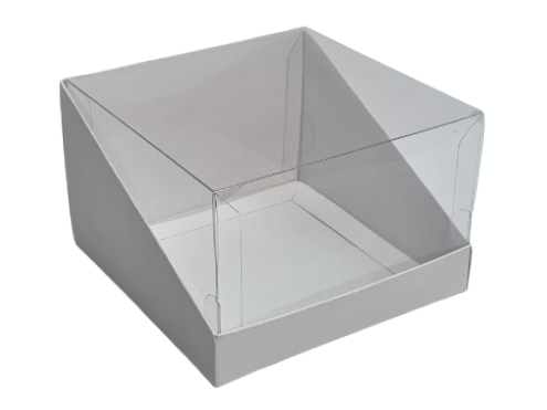 Коробка с прозрачной крышкой для десерта белая (РБ,130х130х85 мм) - фото 1 - id-p218452515