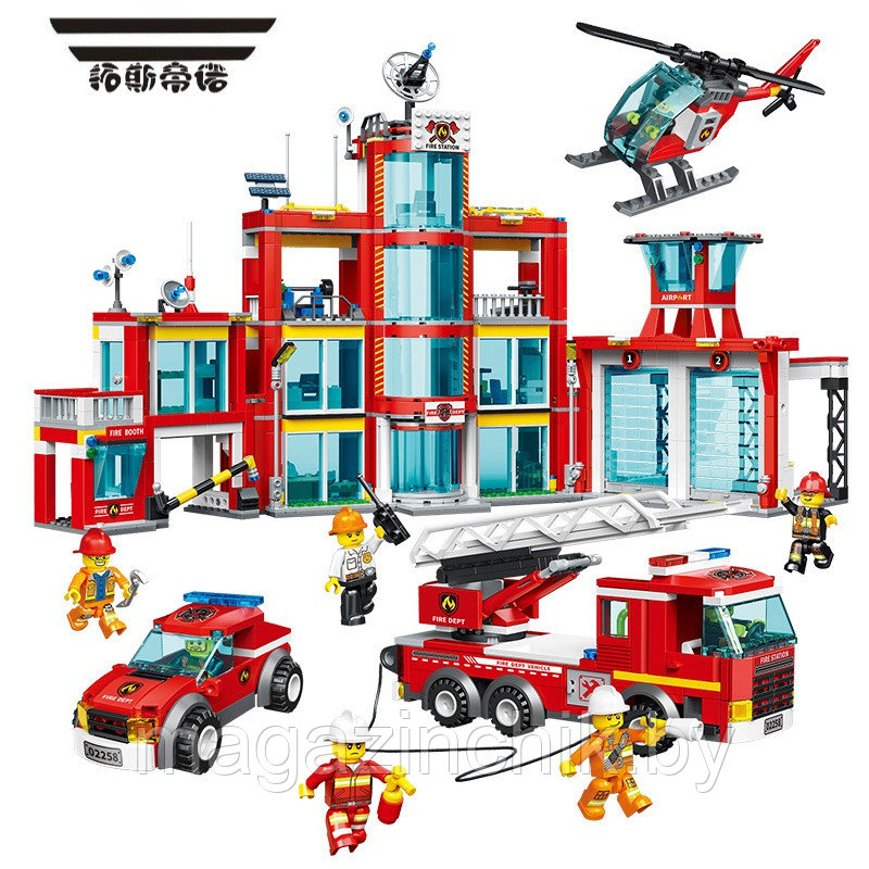 Конструктор Большая пожарная станция, QL2258 1273 дет., аналог лего - фото 2 - id-p218500617