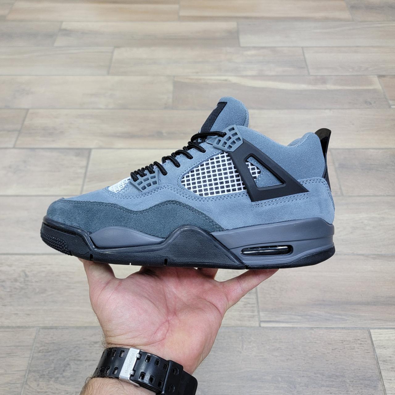 Кроссовки Air Jordan 4 Retro Grey Black с мехом