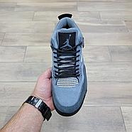 Кроссовки Air Jordan 4 Retro Grey Black с мехом, фото 3