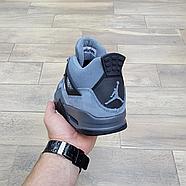 Кроссовки Air Jordan 4 Retro Grey Black с мехом, фото 4