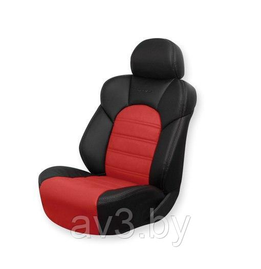 Чехлы на сиденья DINAS модель COMFORT Экокожа, цвет черный - красн , Оригинал - фото 1 - id-p215714947