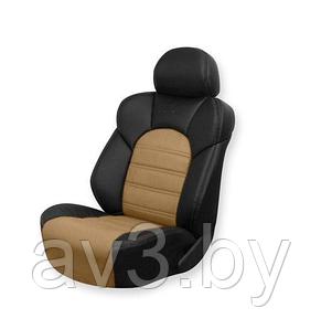 Чехлы на сиденья DINAS модель COMFORT Экокожа, цвет  черный - бежевый , Оригинал