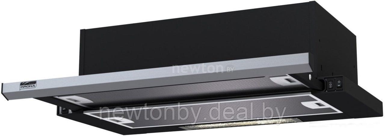 Вытяжка кухонная Krona Kamilla Slim 600 Black/inox (1 мотор) [00021300] - фото 1 - id-p218513700