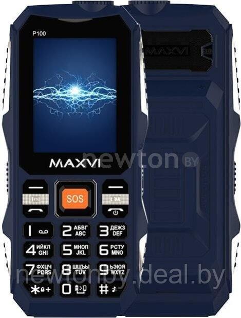 Кнопочный телефон Maxvi P100 (синий) - фото 1 - id-p218511066