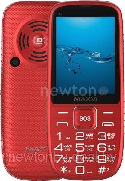 Кнопочный телефон Maxvi B9 (красный) - фото 1 - id-p218511084