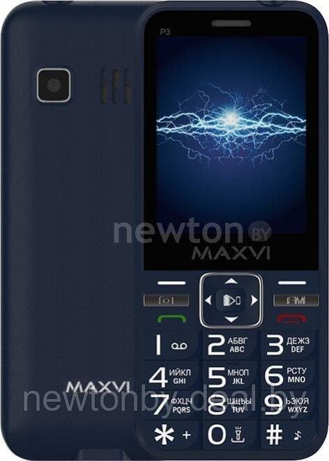Кнопочный телефон Maxvi P3 (синий) - фото 1 - id-p215600442