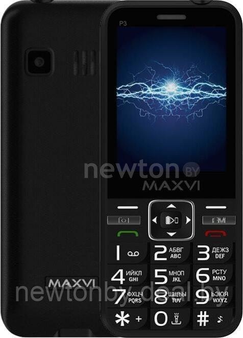 Кнопочный телефон Maxvi P3 (черный) - фото 1 - id-p215600443