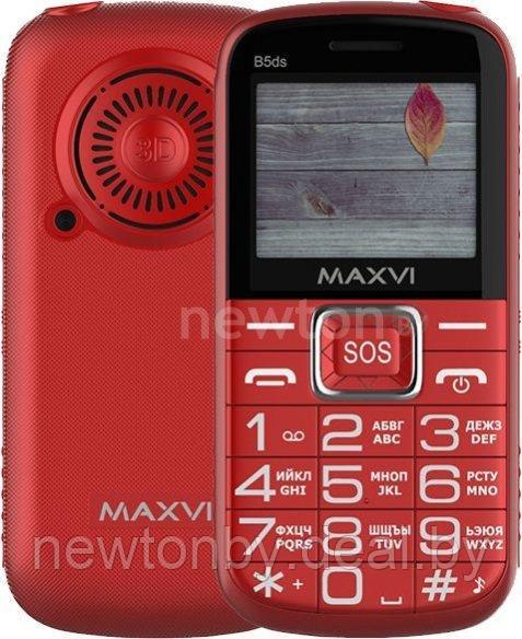 Кнопочный телефон Maxvi B5ds (красный) - фото 1 - id-p218511103