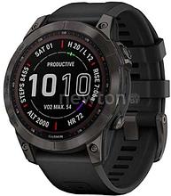 Умные часы Garmin Fenix 7 Sapphire Solar 47 мм (серый карбон/черный)