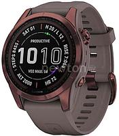 Умные часы Garmin Fenix 7S Sapphire Solar 42 мм (темно-бронзовый титан/сланцевый)