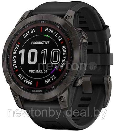 Умные часы Garmin Fenix 7 Sapphire Solar 47 мм (черный титан/черный) - фото 1 - id-p207759239