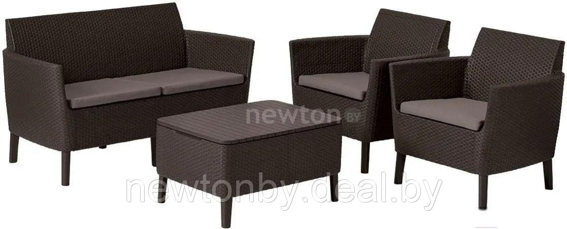 Набор садовой мебели Keter Salemo 2-Sofa Set 253228 (коричневый) - фото 1 - id-p213568569