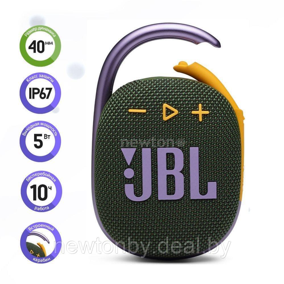 Беспроводная колонка JBL Clip 4 (зеленый) - фото 1 - id-p218516204