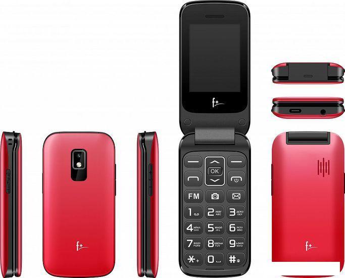 Кнопочный телефон F+ Flip 240 (черный/красный) - фото 8 - id-p218398022