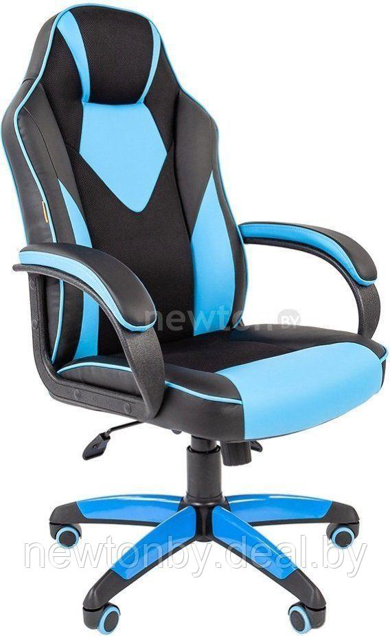 Кресло CHAIRMAN Game 17 (черный/голубой) - фото 1 - id-p218526947