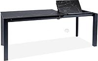 Кухонный стол Signal Metropol Cerammic 120/180x80 (черный мрамор/черный)