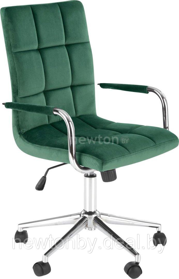 Кресло Halmar Gonzo 4 (темно-зеленый/хром) - фото 1 - id-p218527016