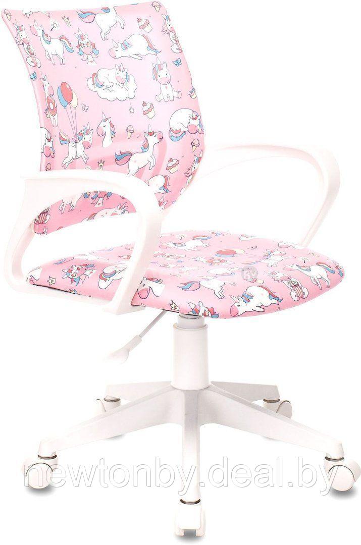Компьютерное кресло Бюрократ Burokids 1 (розовый единороги/пластик белый) - фото 1 - id-p218547231
