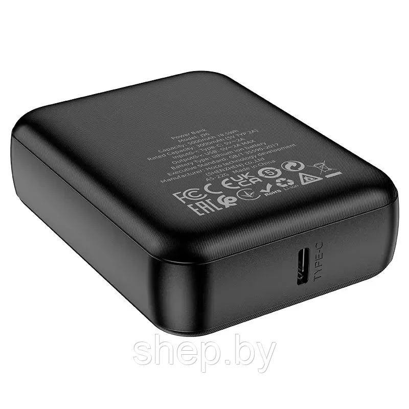 Компактный внешний аккумулятор Hoco J96 / 5000mAh / выходы USB + Type-C / 2A / черный - фото 2 - id-p218552611