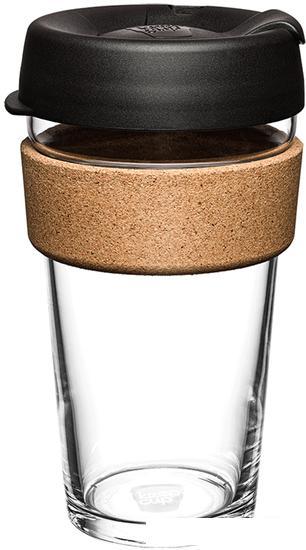 Многоразовый стакан KeepCup Brew Cork L Black 454мл (черный) - фото 1 - id-p218097464