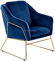Интерьерное кресло Halmar Soft 3 (темно-синий/золотой)