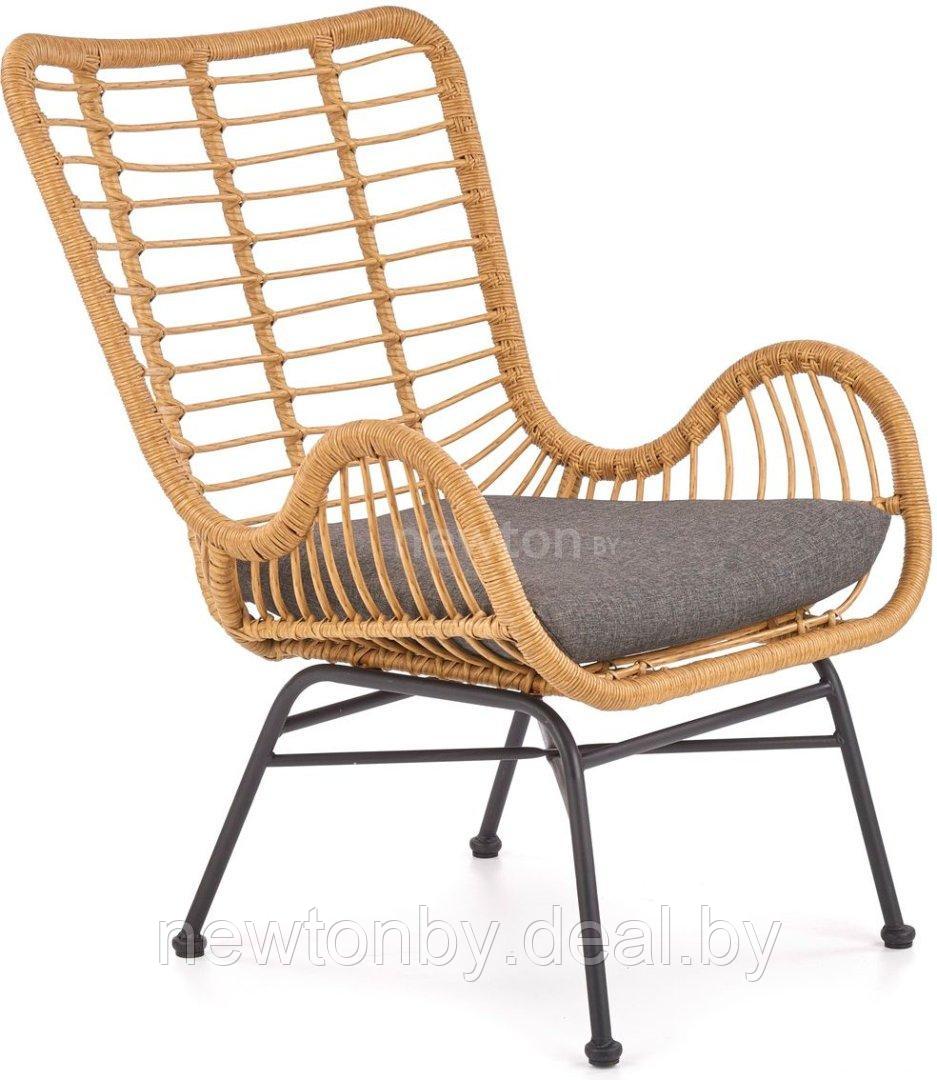 Интерьерное кресло Halmar Ikaro (натуральный/черный/серый) - фото 1 - id-p213199676