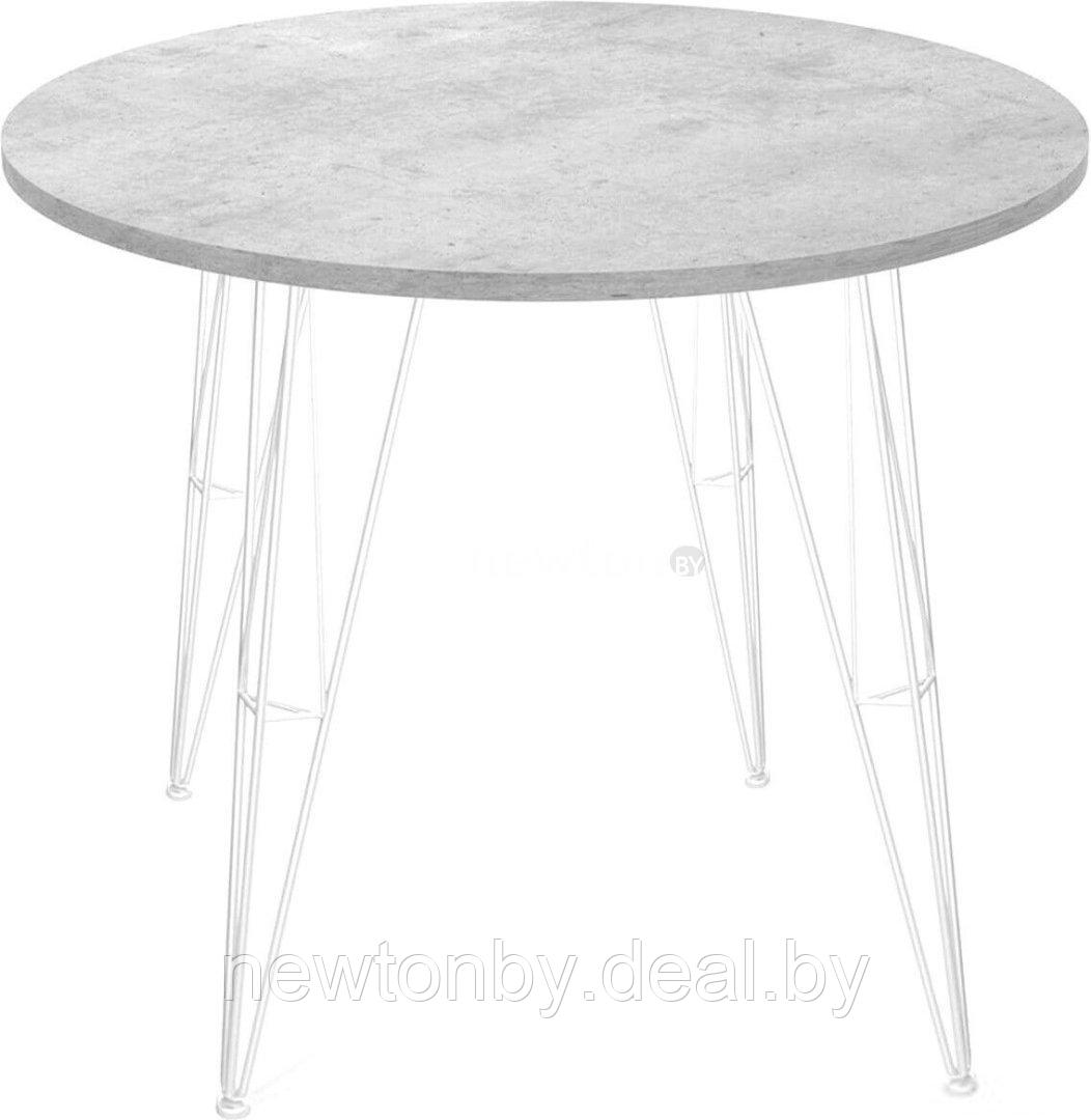 Кухонный стол Sheffilton SHT-TU10/90 ЛДСП (белый/бетон чикаго светло-серый) - фото 1 - id-p218550554