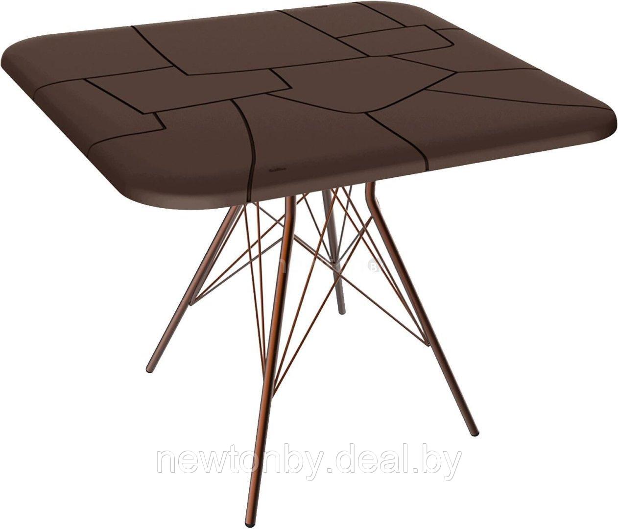 Кухонный стол Sheffilton SHT-TU2-1/TT30 83/83 (медный мет./коричневый) - фото 1 - id-p218550569
