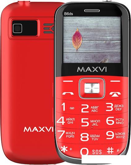 Кнопочный телефон Maxvi B6ds (красный)