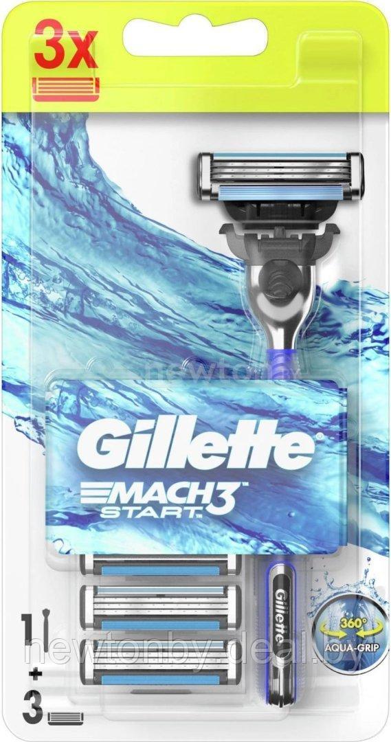 Бритвенный станок Gillette Mach3 Start 3 сменные кассеты 7702018464005 - фото 1 - id-p198505593