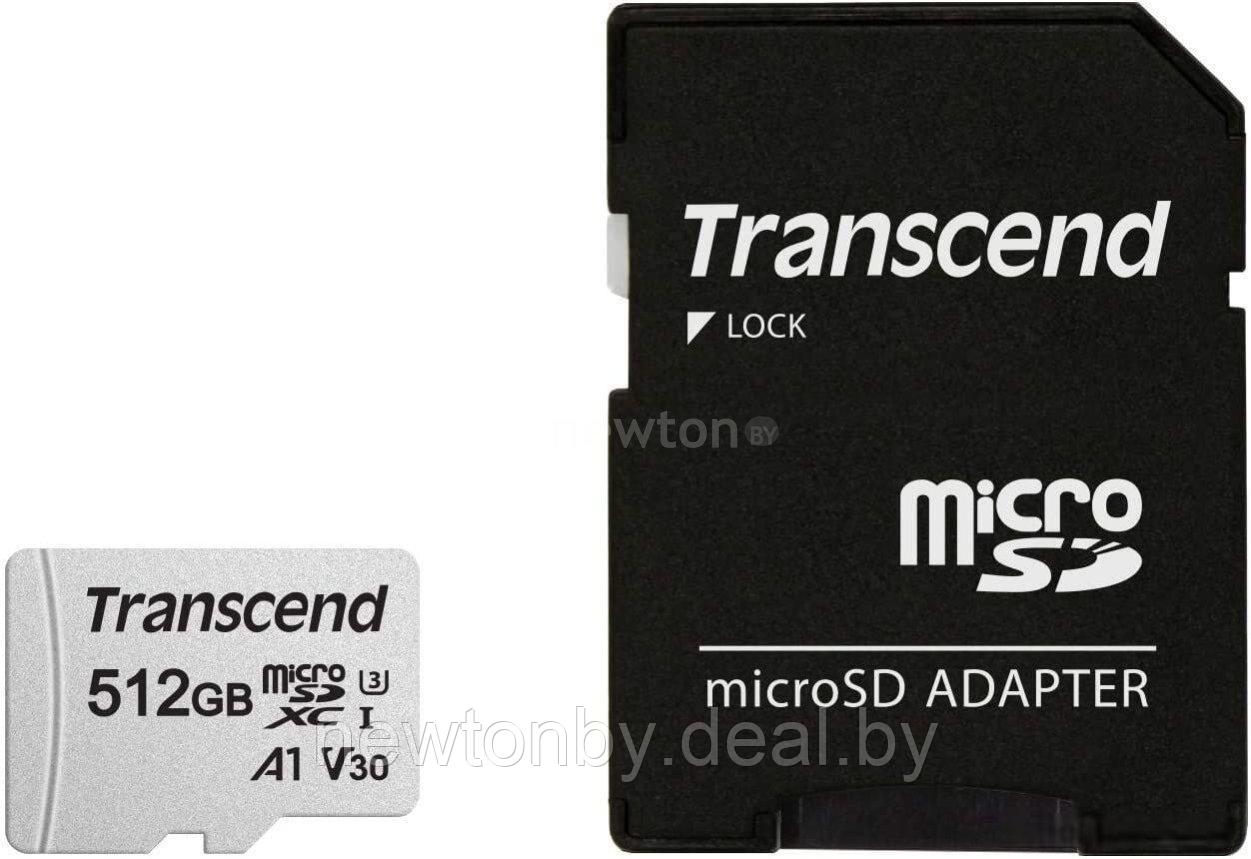 Карта памяти Transcend microSDXC 300S 512GB (с адаптером) - фото 1 - id-p208929388