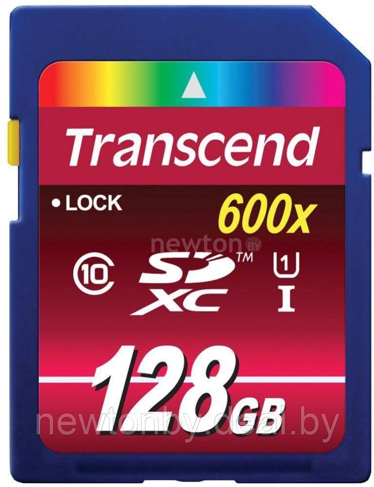 Карта памяти Transcend SDXC UHS-I (Class 10) 600x Ultimate 128GB (TS128GSDXC10U1) - фото 1 - id-p218546005