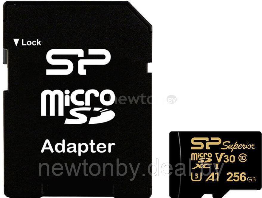 Карта памяти Silicon-Power Superior Golden A1 microSDXC SP256GBSTXDV3V1GSP 256GB - фото 1 - id-p218546024