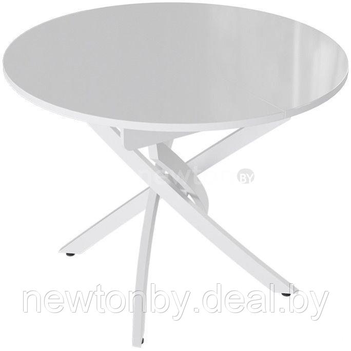 Кухонный стол Трия Diamond тип 3 КМ+02.68.000.168 (белый муар-белый глянец) - фото 1 - id-p218550763