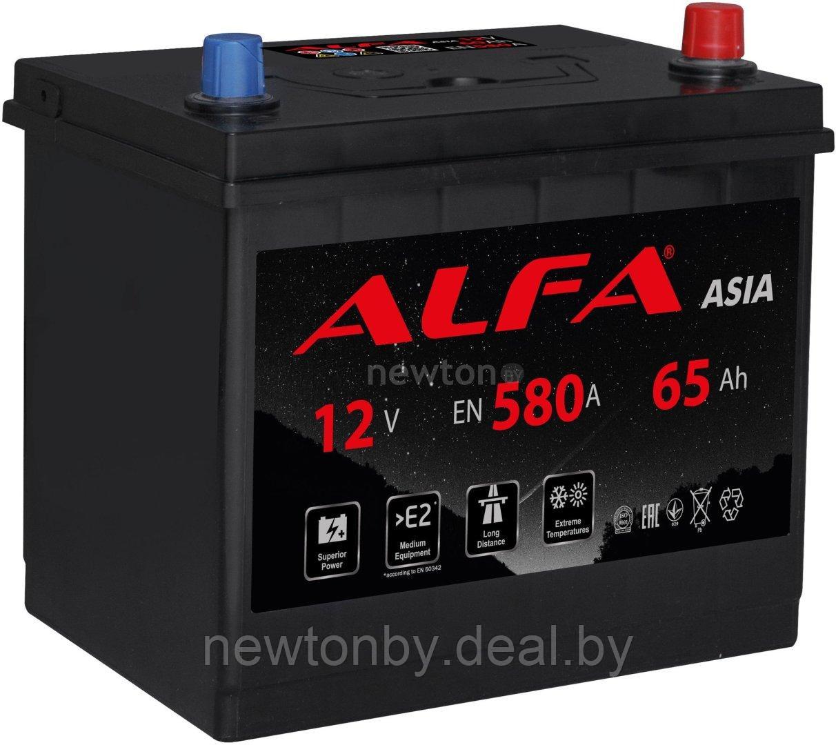 Автомобильный аккумулятор ALFA Asia JR 580A (65 А·ч)
