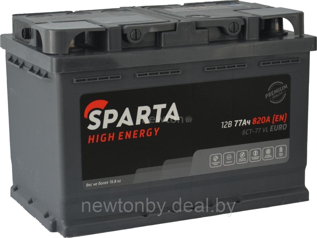 Автомобильный аккумулятор Sparta High Energy 6CT-77 VL Euro (77 А·ч) - фото 1 - id-p218546145