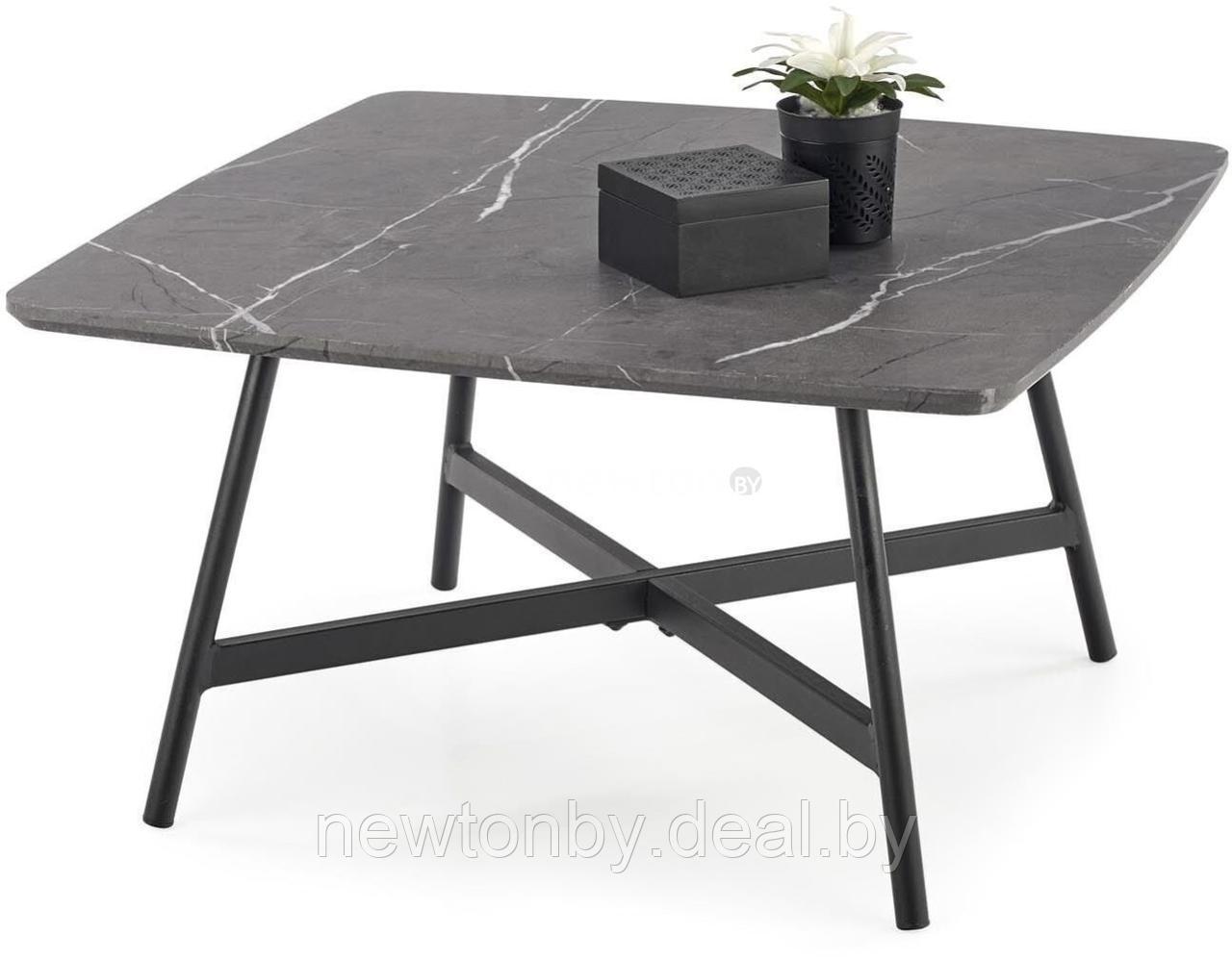 Журнальный столик Halmar Ferrara 75x41 (серый мрамор/черный) - фото 1 - id-p210936873