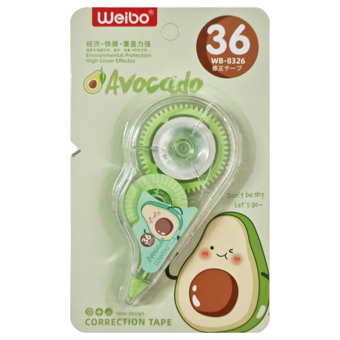 Корректирующая лента в роллере Weibo «AVOCADO» 5мм x 8м (Цена с НДС) - фото 2 - id-p75859332