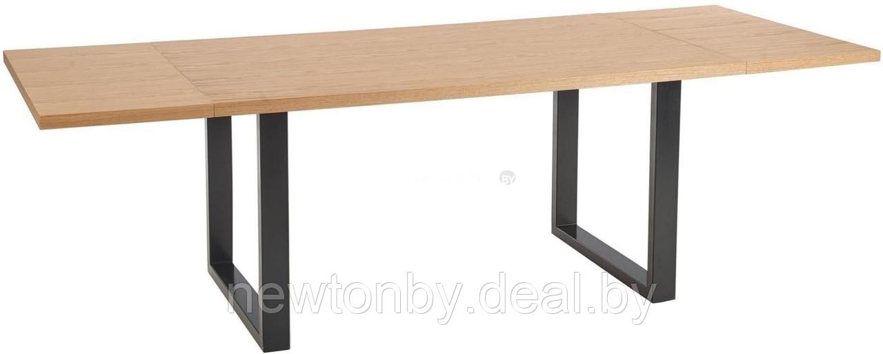 Кухонный стол Halmar Radus 120x78 (дуб натуральный/черный, массив) - фото 1 - id-p218550318