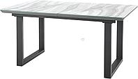 Кухонный стол Halmar Marley 160-200/90 (белый мрамор/черный)